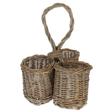 Lade das Bild in den Galerie-Viewer, Besteckkorb rund 3 Fächer aus Korb