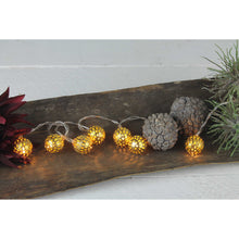 Lade das Bild in den Galerie-Viewer, Lichterkette Metallball Gold
