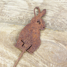 Lade das Bild in den Galerie-Viewer, Pflanzenstecker Rost Hase sitzend 2er Set