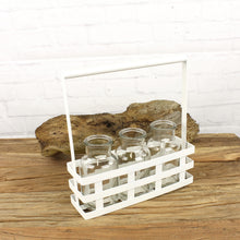 Lade das Bild in den Galerie-Viewer, 3 Vasen im Metallkorb Weiß