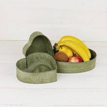 Lade das Bild in den Galerie-Viewer, 3er Set Tablett Zinktopf Herz Grün