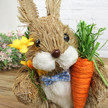 Lade das Bild in den Galerie-Viewer, Hase, Strohhase mit Rucksack und Karotte