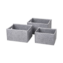 Lade das Bild in den Galerie-Viewer, 3er Set Filzkorb Hellgrau verschiedene Größen