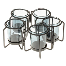 Lade das Bild in den Galerie-Viewer, Teelichthalter schwarz Metall beweglich