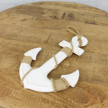 Lade das Bild in den Galerie-Viewer, Dekoanker Holz Cremeweiß