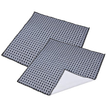 Lade das Bild in den Galerie-Viewer, 2er Set Microfaser Geschirrtuch grau / weiß gemustert