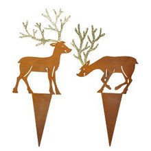 Lade das Bild in den Galerie-Viewer, Dekohirsch zum stecken Metall Rost