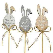 Lade das Bild in den Galerie-Viewer, 6 Stecker Ei mit Hasenohren Holz