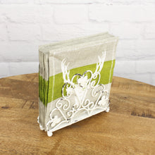 Lade das Bild in den Galerie-Viewer, Serviettenhalter Whitewash patiniert Eisen