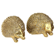 Lade das Bild in den Galerie-Viewer, 2er Set Deko Igel antikgold klein