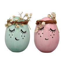 Lade das Bild in den Galerie-Viewer, 2er Set Dekoei Porzellan Pink Blau 6 cm