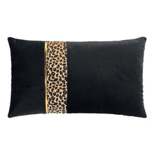 Lade das Bild in den Galerie-Viewer, Kissen Schwarz Gold Leo Samt 30 x 50 cm