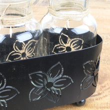 Lade das Bild in den Galerie-Viewer, Vasen im Metallständer Schwarz 3 oder 2