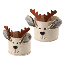 Lade das Bild in den Galerie-Viewer, 2er Set Geschenkkorb Rentier Filz