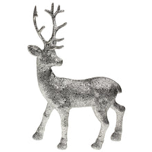 Lade das Bild in den Galerie-Viewer, Hirsch stehend Silber glitzer 31,5 cm