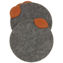 Lade das Bild in den Galerie-Viewer, Glas Untersetzer Filz mit Leder 4Stk. Grau