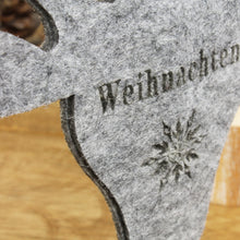 Lade das Bild in den Galerie-Viewer, 2er Set Rentierkopf Filz auf Holzsockel