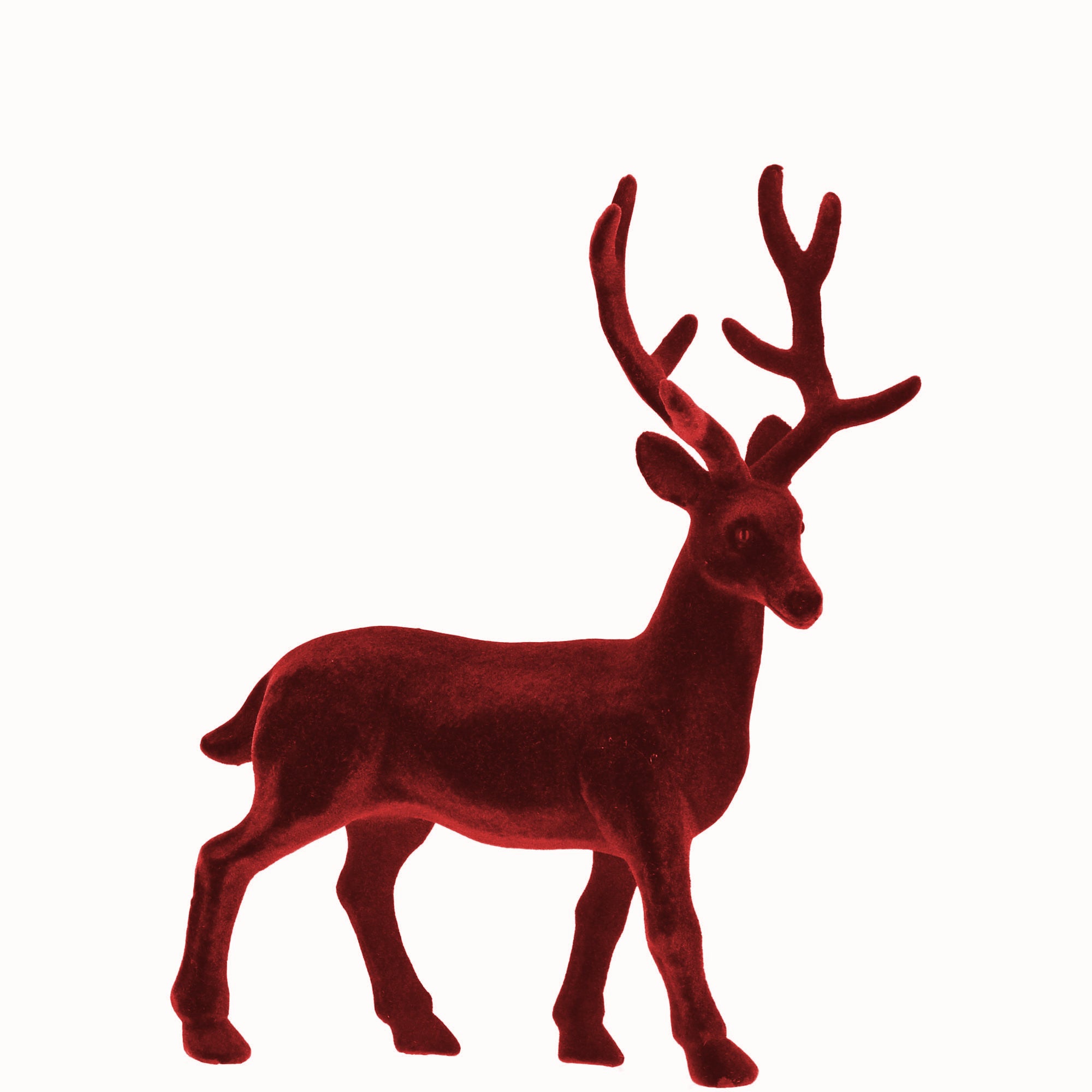 Hirsch stehend samt Macosa Rot – Home 32 cm