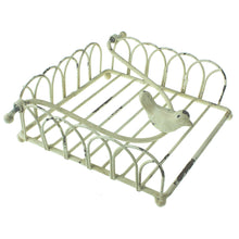 Lade das Bild in den Galerie-Viewer, Serviettenhalter Antik Weiß mit vogel/ niedrig