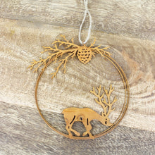 Lade das Bild in den Galerie-Viewer, 3er Set Dekohänger Hirsch Rost rund