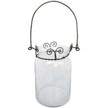 Lade das Bild in den Galerie-Viewer, Windlicht Retro Glas Metall