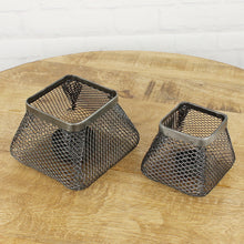 Lade das Bild in den Galerie-Viewer, Teelichthalter Metall Anthrazit groß