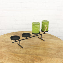 Lade das Bild in den Galerie-Viewer, Kerzenständer für 4 Stumpkerzen Schwarz Matt