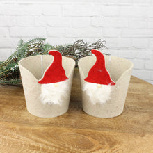 Lade das Bild in den Galerie-Viewer, 2er Set Geschenkkorb Weihnachten groß rot grau