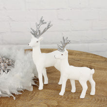 Lade das Bild in den Galerie-Viewer, Hirsch Samt Weiß Silber 18 oder 23 cm