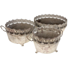 Lade das Bild in den Galerie-Viewer, Pflanztopf-Set, tlg.3, Antik-finished 231808