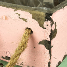 Lade das Bild in den Galerie-Viewer, 2er Set Pflanzkiste mit Henkel rose und türkis