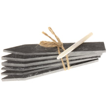 Lade das Bild in den Galerie-Viewer, 6er Set Pflanzstecker Kräuterstecker Schiefer Grau