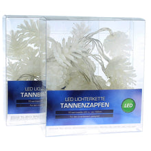 Lade das Bild in den Galerie-Viewer, 2er Set LED Lichterkette Tannenzapfen Weiß Warmweiß