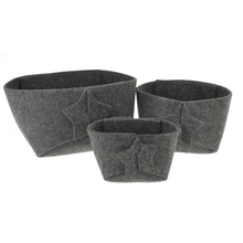 Lade das Bild in den Galerie-Viewer, Filzschale dunkelgrau 3er Set