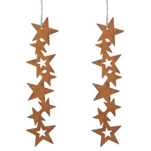 Lade das Bild in den Galerie-Viewer, 2er Set Hängesterne Rost Metall