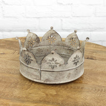 Lade das Bild in den Galerie-Viewer, Krone Metall klein - Antikgrau