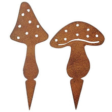 Lade das Bild in den Galerie-Viewer, Deko Pilze zum stecken Metall Rost