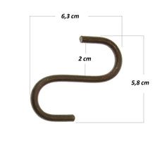 Lade das Bild in den Galerie-Viewer, 4er Set S-Haken Dunkelrost