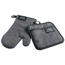 Lade das Bild in den Galerie-Viewer, Backhandschuh & Topflappen Schwarz Grau
