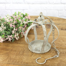 Lade das Bild in den Galerie-Viewer, Pflanzkrone hängend Antikgrau 17 cm