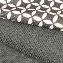 Lade das Bild in den Galerie-Viewer, Microfasertücher 6-Set 4x dunkelgrau 2x grau/weiß gemustert
