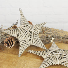 Lade das Bild in den Galerie-Viewer, 2er Set Dekosterne Weide Grau oder Weiß