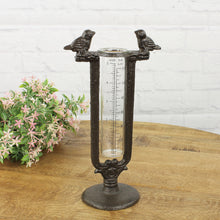Lade das Bild in den Galerie-Viewer, Regenmesser Vögel, Metall schwarz
