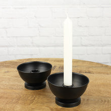 Lade das Bild in den Galerie-Viewer, 2er Set Kerzenhalter schwarz Metall