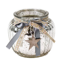 Lade das Bild in den Galerie-Viewer, Windlicht mit Holzstern Rot, Silber oder Rosé