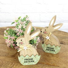 Lade das Bild in den Galerie-Viewer, 2er Set Hase im Ei Braun Grün