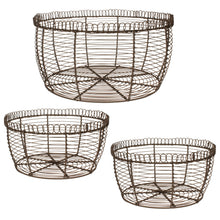 Lade das Bild in den Galerie-Viewer, 3er Set Drahtkorb Dunkelrost