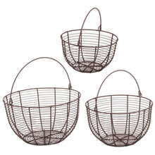 Lade das Bild in den Galerie-Viewer, Korbset 3tlg. Braun Metall