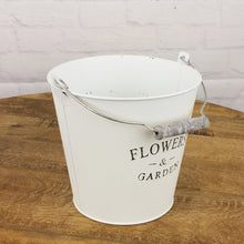 Lade das Bild in den Galerie-Viewer, 2er Set Zinkeimer Weiß 18 cm