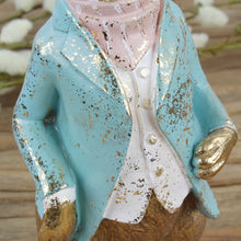 Lade das Bild in den Galerie-Viewer, Hasenkind vintage Gold Türkis